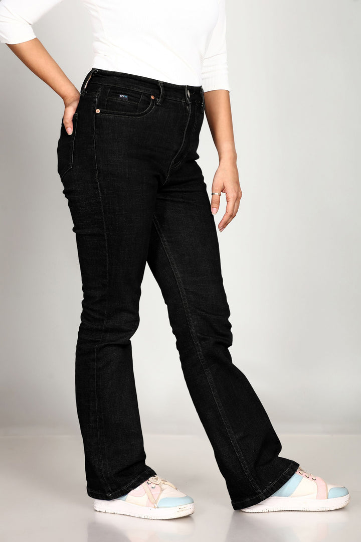 Women's Carbon Black Bootcut Jeans