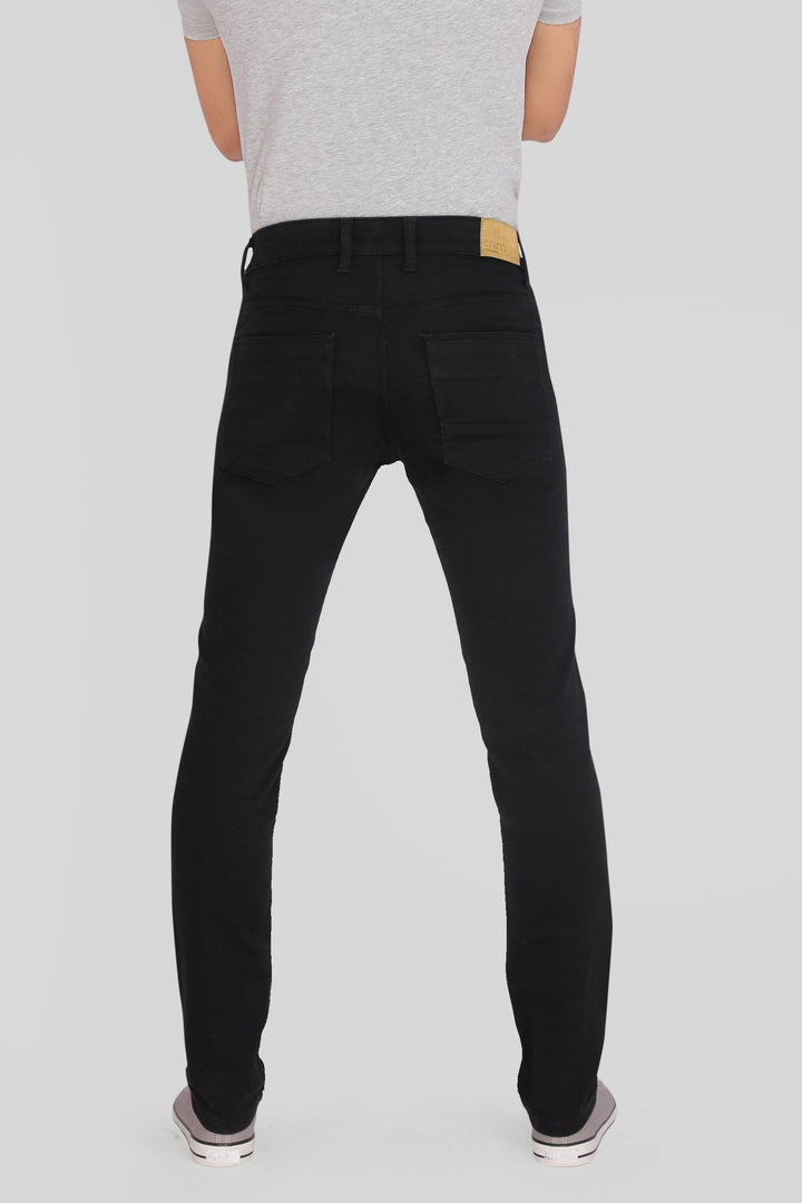 Custom Made Pure Black Men's Skinny Fit Jeans Pants