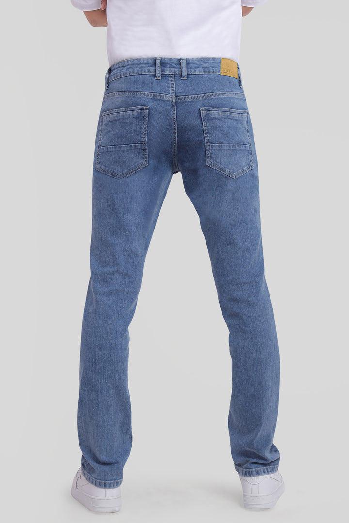 Custom made Midblue Straight Fit Jeans for Men