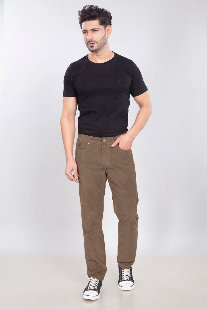 Custom made British Khaki Men's Straight Fit Corduroy