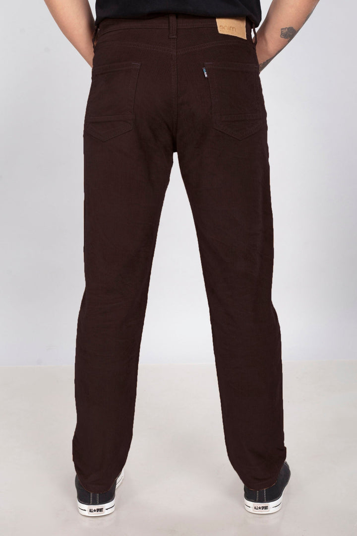 Custom made Coffee Brown Men's Straight Fit Corduroy