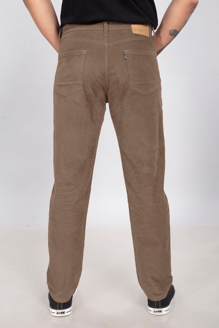 Custom made British Khaki Men's Straight Fit Corduroy