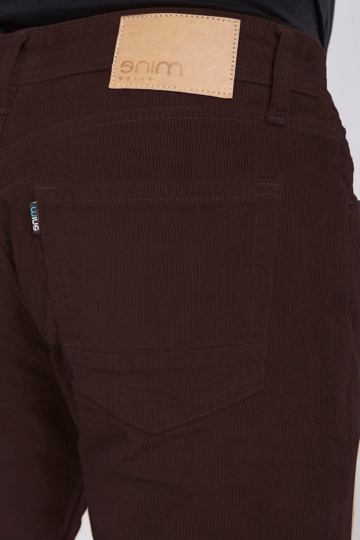 Custom made Coffee Brown Men's Straight Fit Corduroy