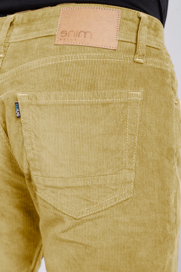 Custom made Beige Stretch Corduroy Jeans for Men