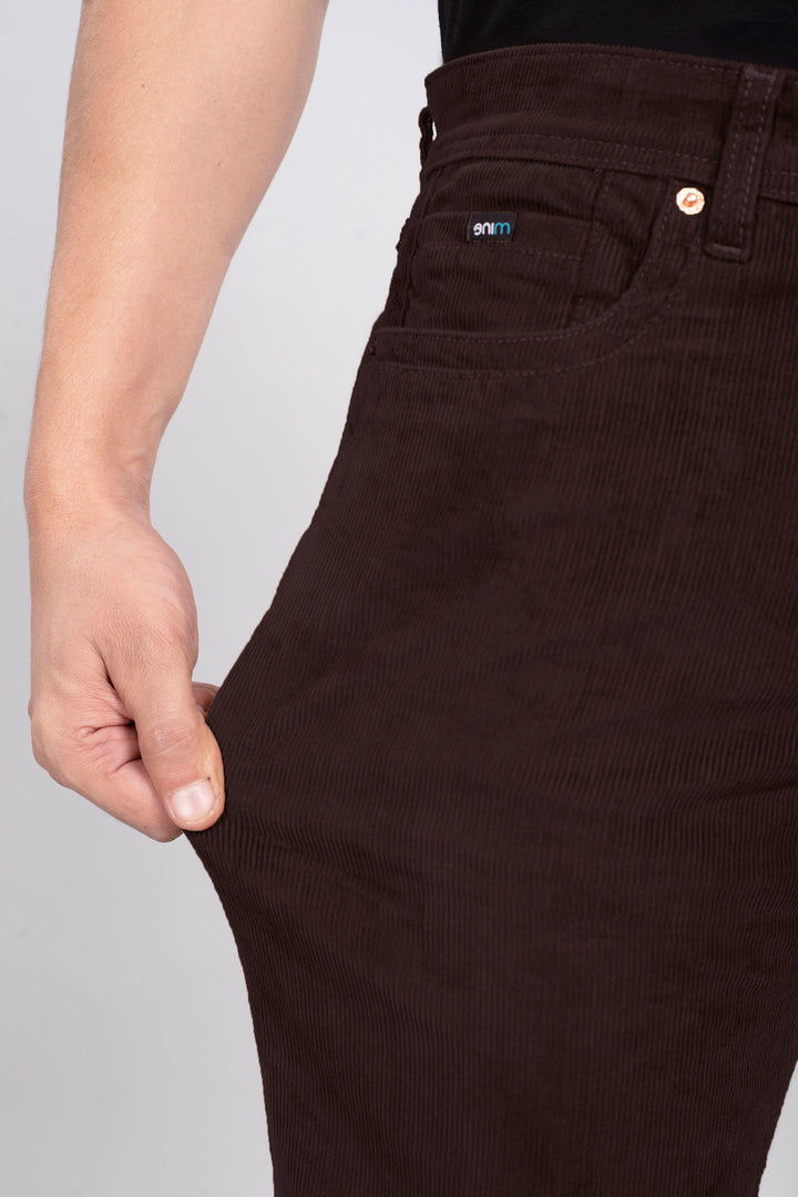 Custom made Coffee Brown Men's Straight Fit Corduroy
