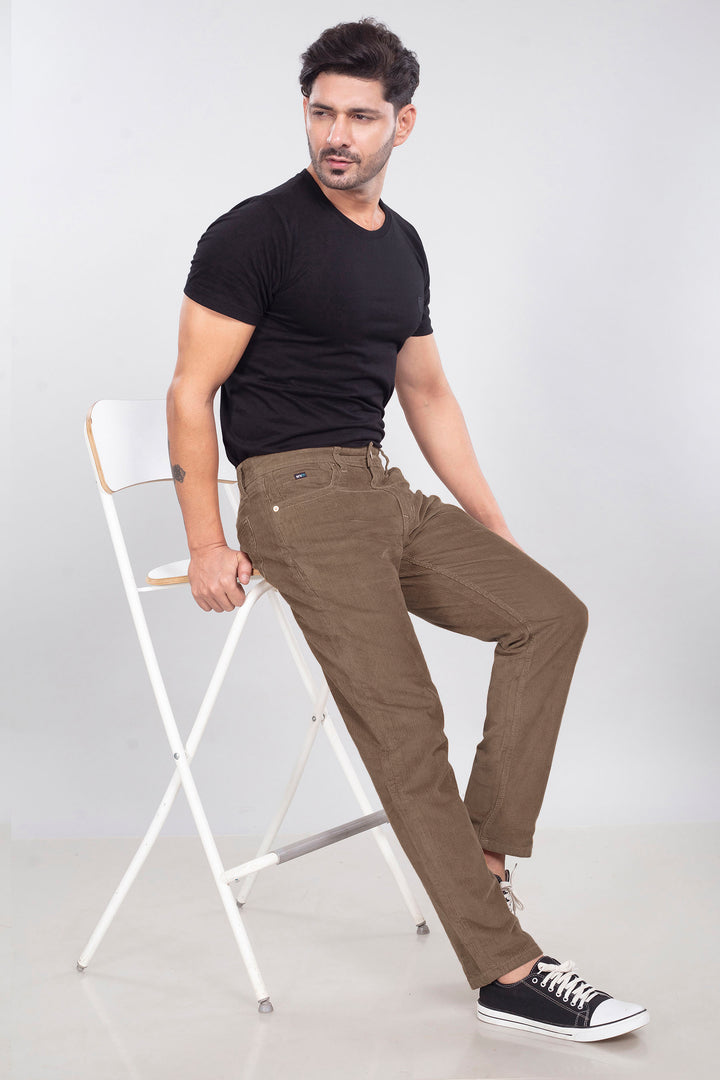 Custom made British Khaki Men's Straight Fit Corduroy