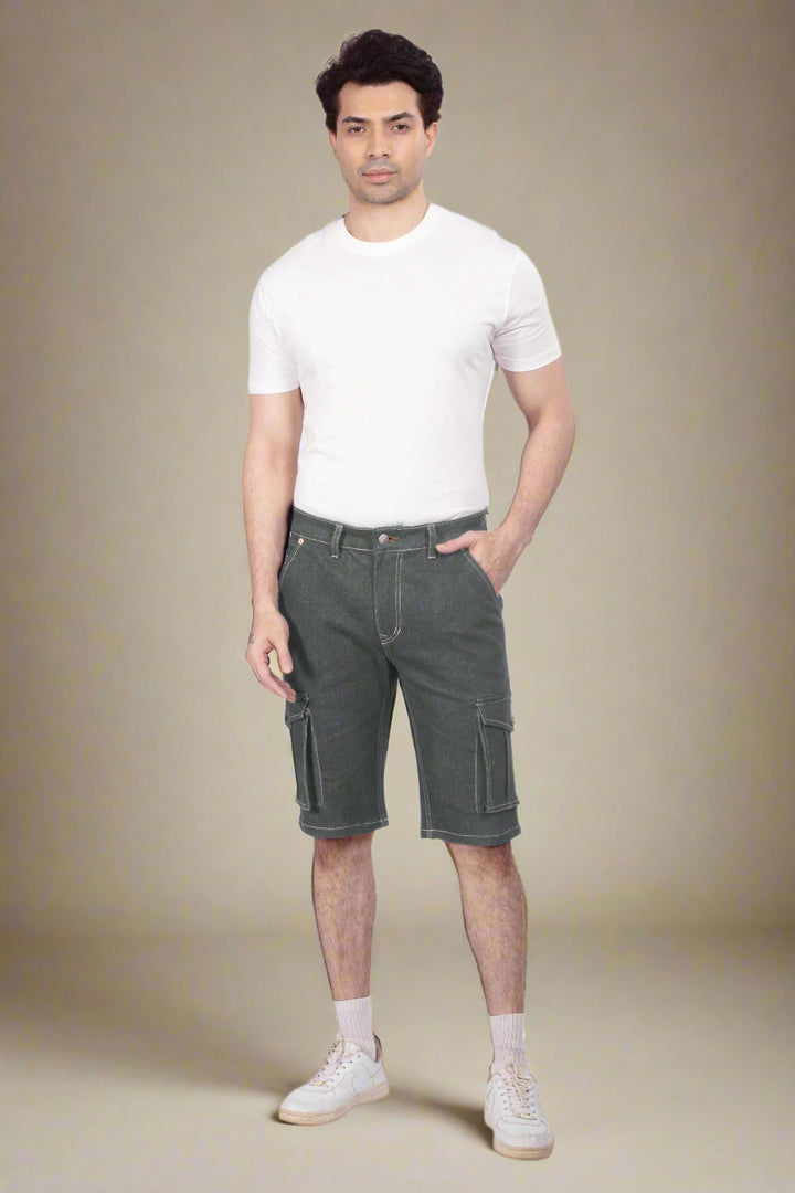 Custom made Charcoal Cargo shorts for Men