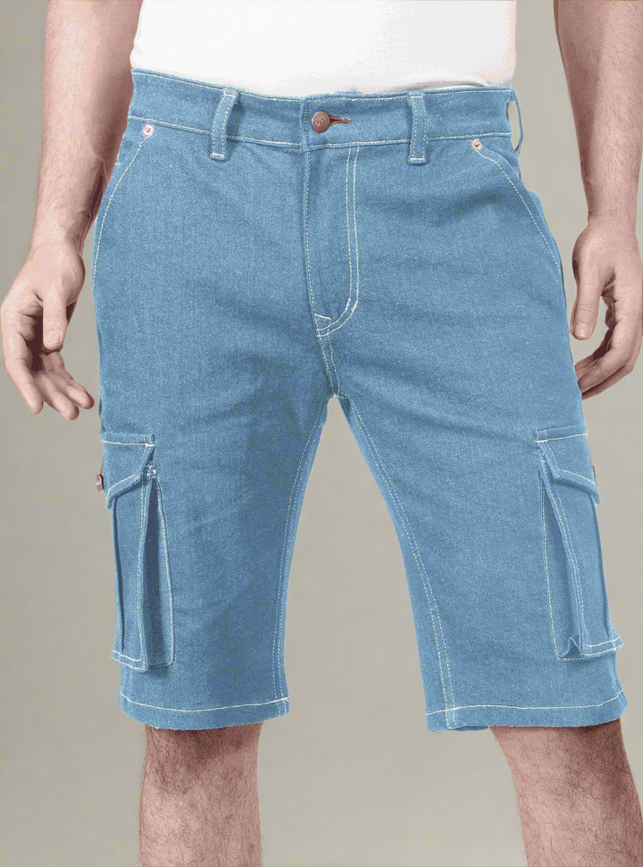 Custom made Glacier Blue Cargo shorts for Men