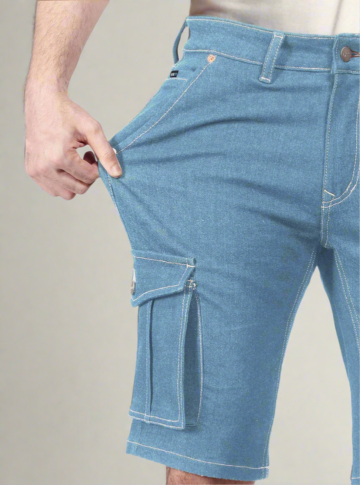 Custom made Glacier Blue Cargo shorts for Men