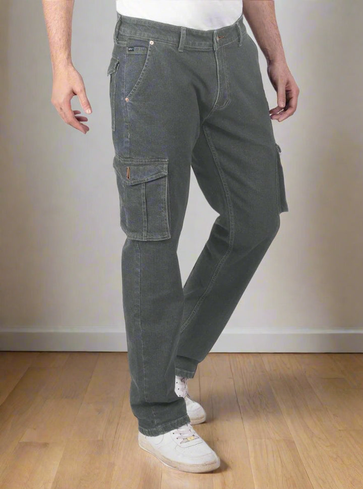 Custom Made Charcoal Men's Straight Fit Cargo
