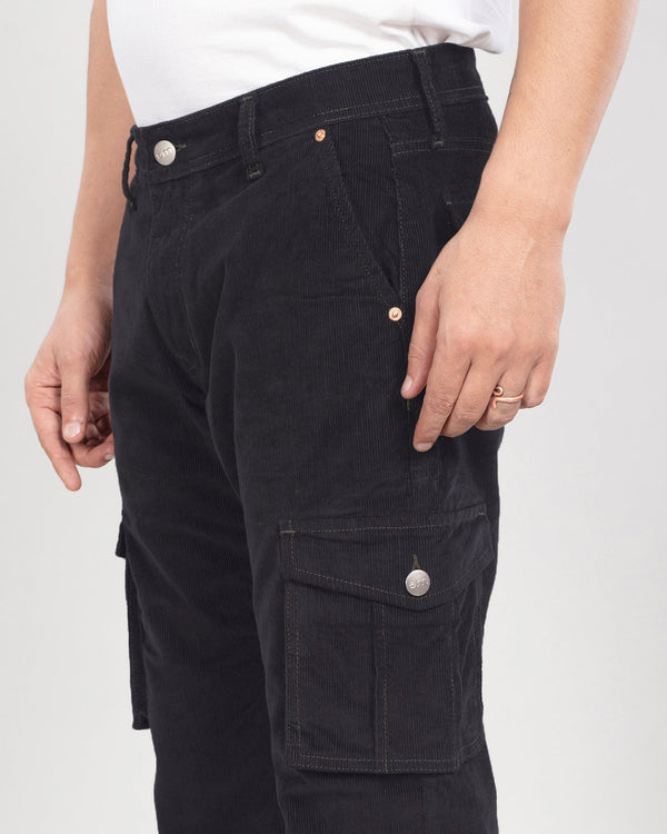 Pure Black Classic Corduroy Cargo
