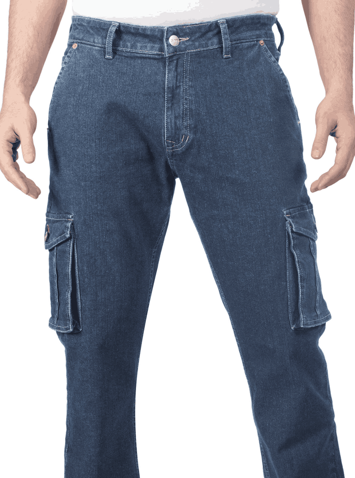 Custom Made Raw Indigo Men's Straight Fit Cargo