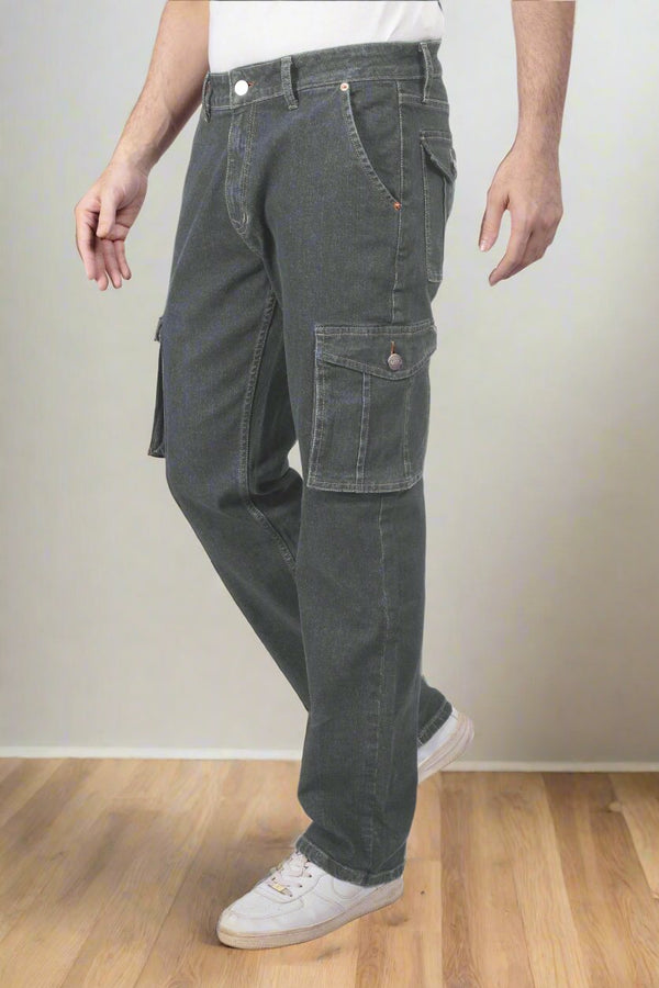 Custom Made Charcoal Men's Straight Fit Cargo