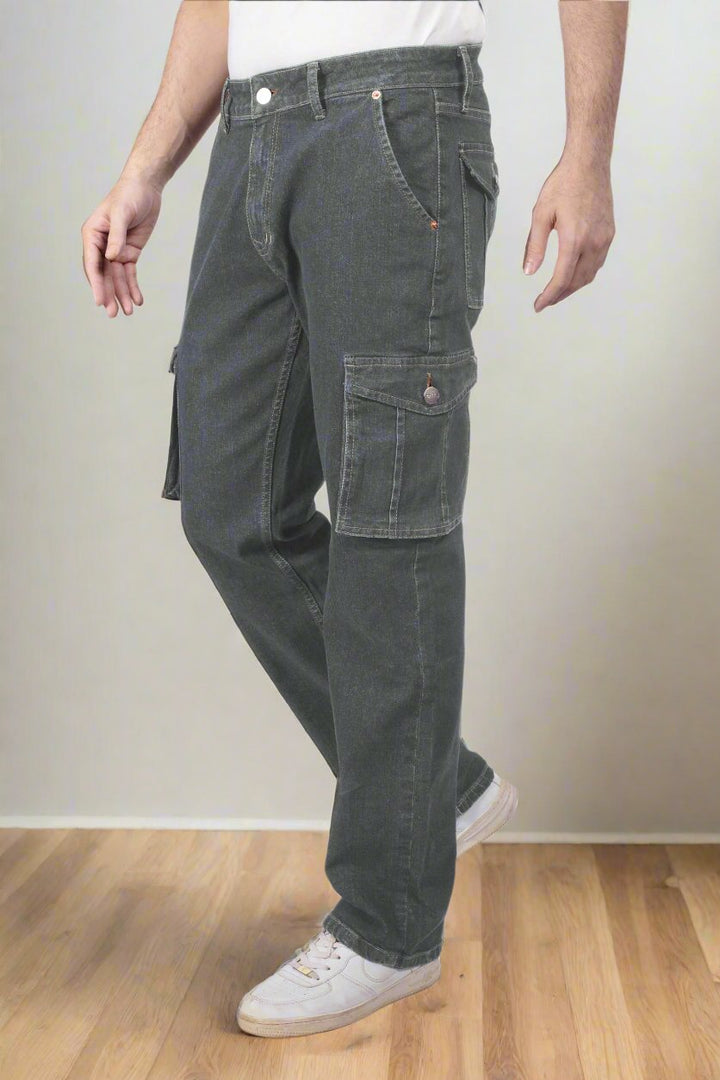 Custom Made Charcoal Men's Straight Fit Cargo