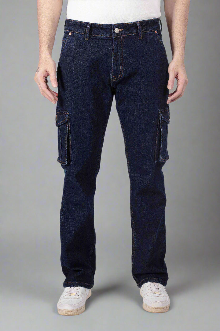 Custom Made Deep Space Blue Men's Straight Fit Cargo 