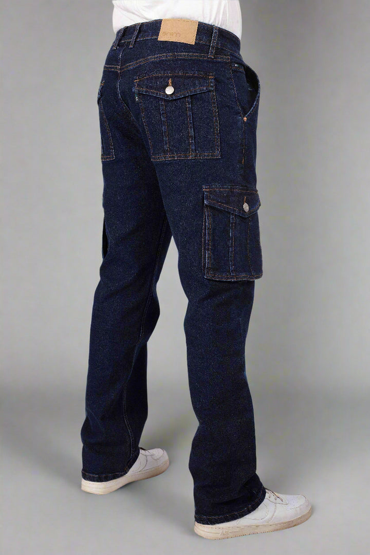 Custom Made Deep Space Blue Men's Straight Fit Cargo 