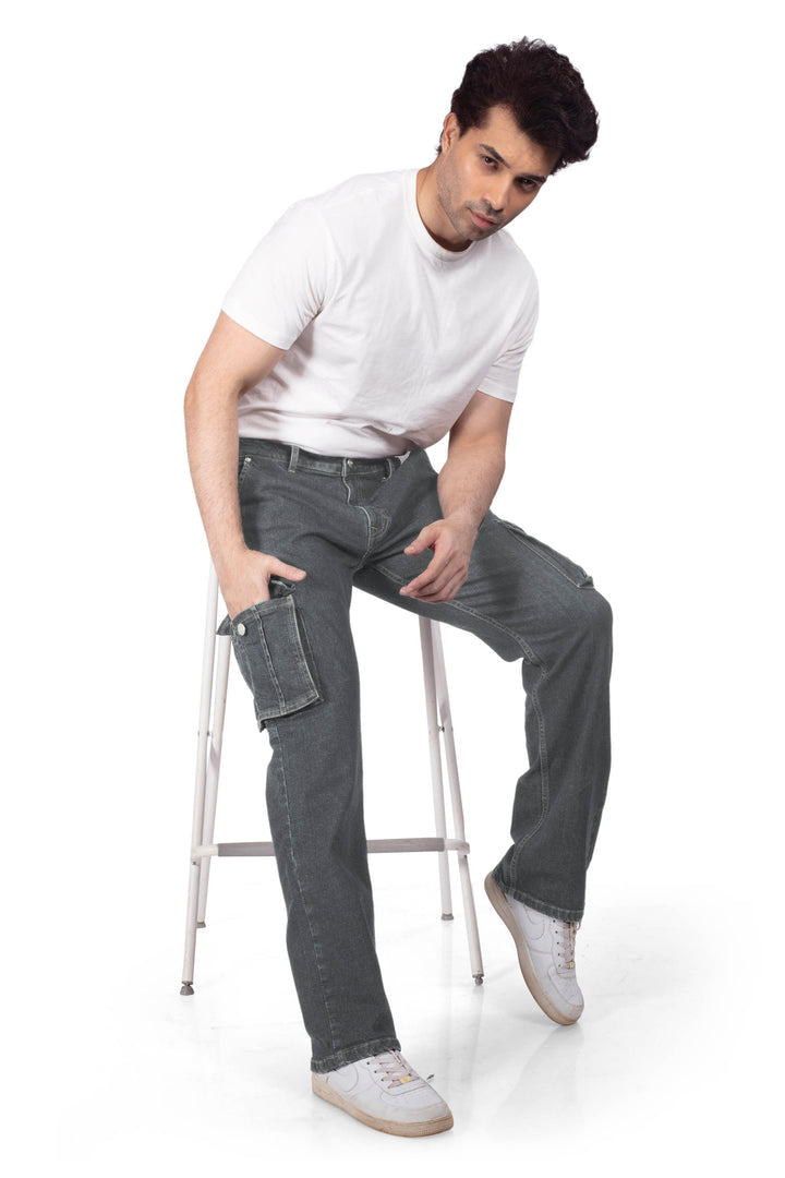 Custom Made Charcoal Men's Straight Fit Cargo