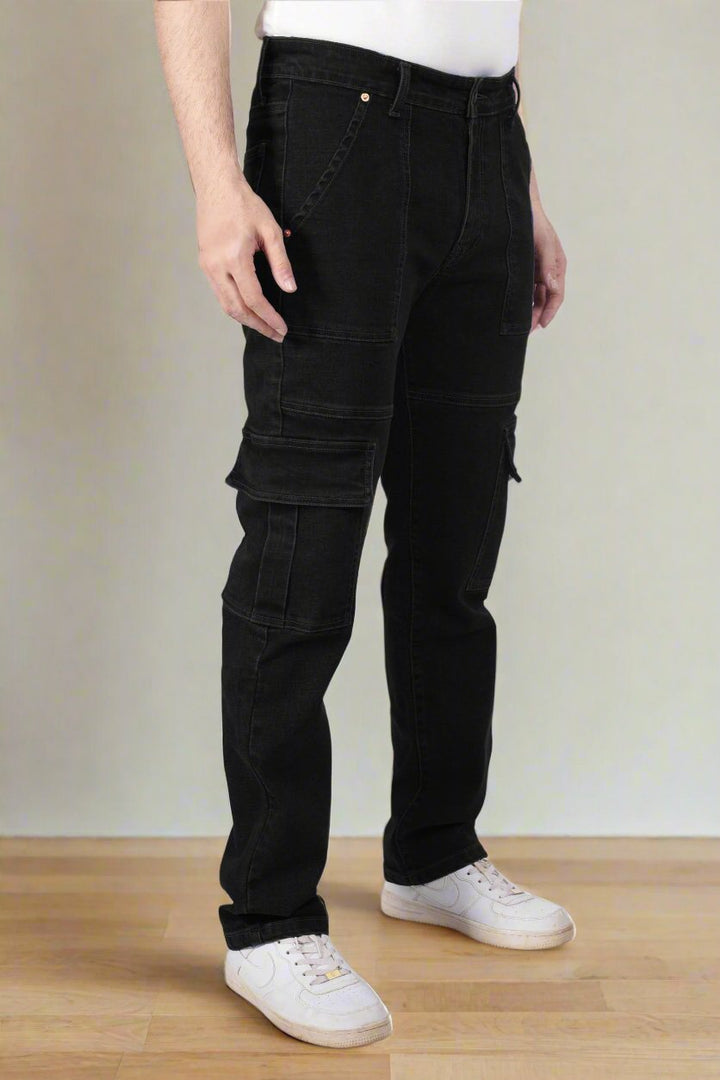 Custom Made Carbon Black Men's Neo Straight Fit Cargo