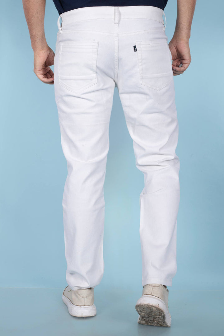 Custom made Pure White Straight Fit Jeans for Men