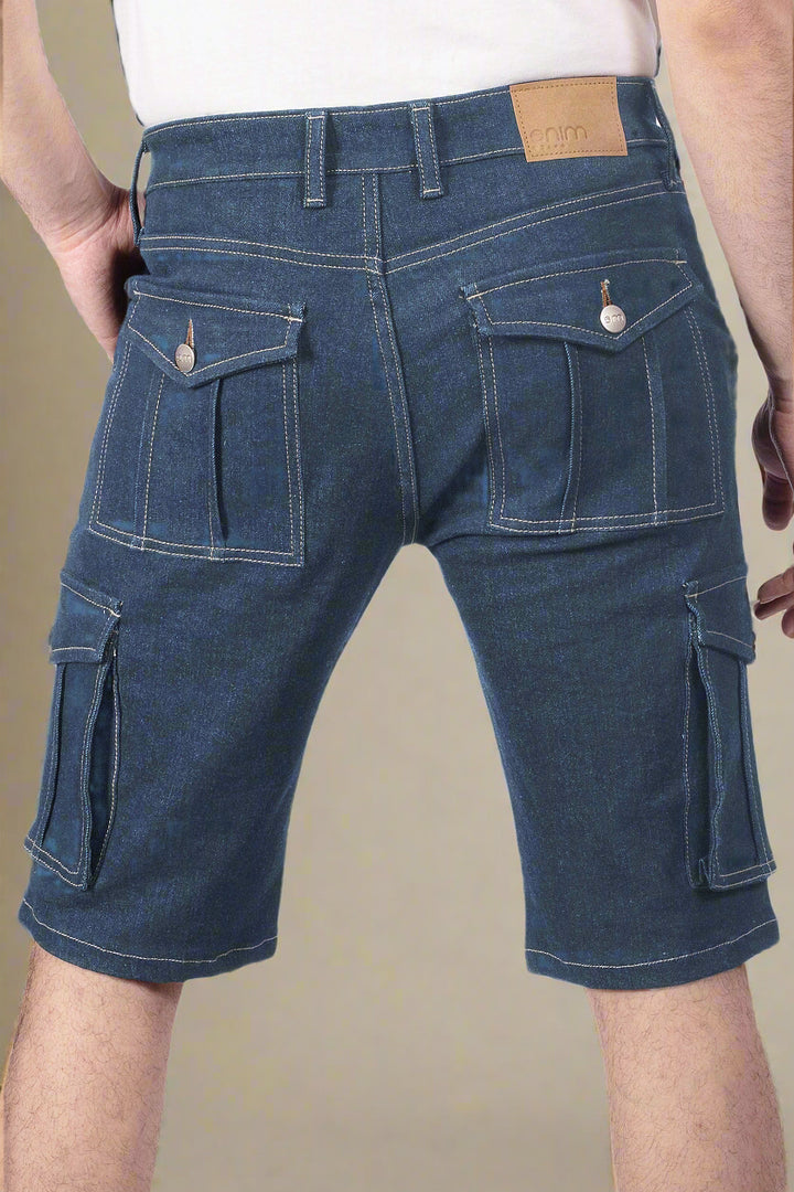 Custom made Raw Indigo Cargo shorts for Men