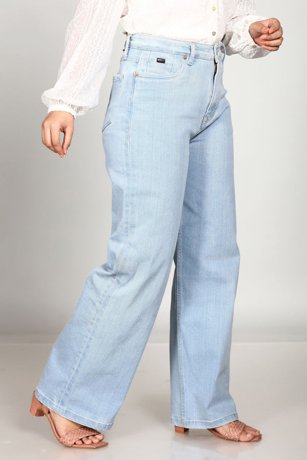 Custom Made Glacier Blue Women's Wide Leg Jeans