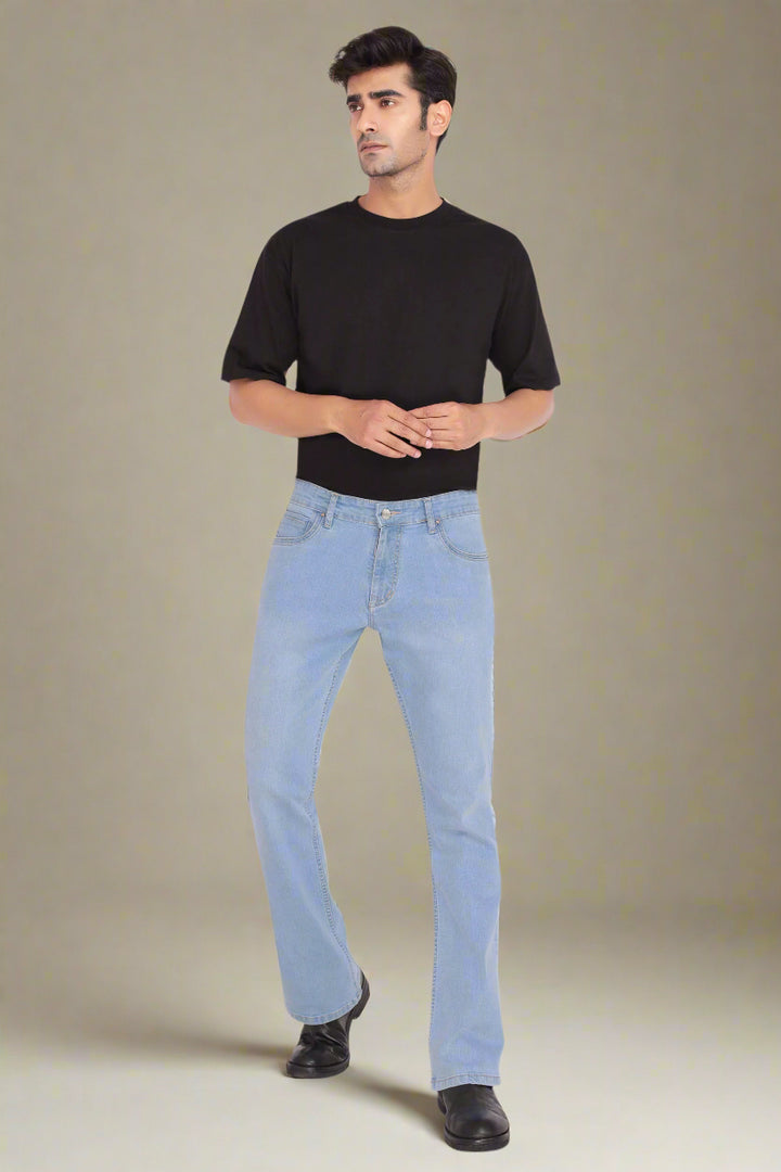 Custom made Glacier Blue Mens Bootcut Jeans Pants