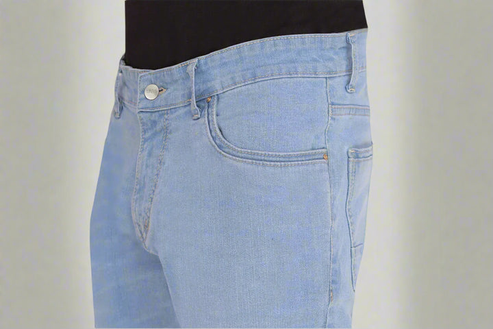 Custom made Glacier Blue Straight Fit Jeans Pants for Men