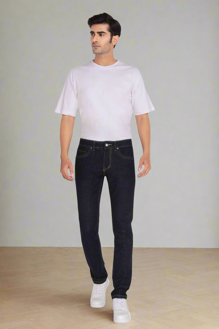 Custom made Raw Indigo Slim Fit Jeans Pants for Men