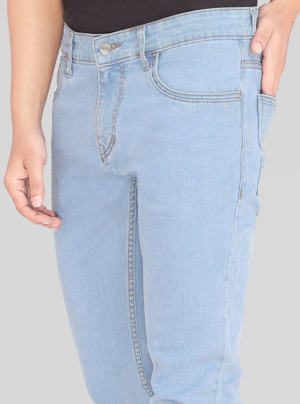 Custom Made Glacier Blue Men's Skinny Fit Jeans Pants