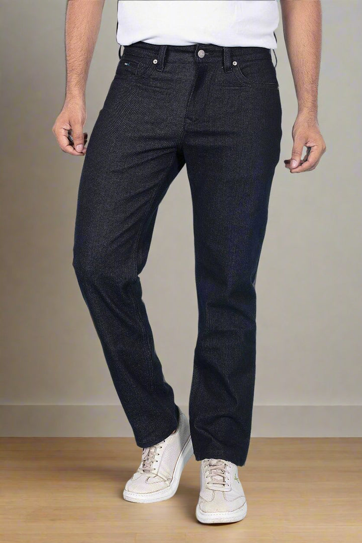 Custom made Carbon Black Straight Fit Jeans Pants for Men