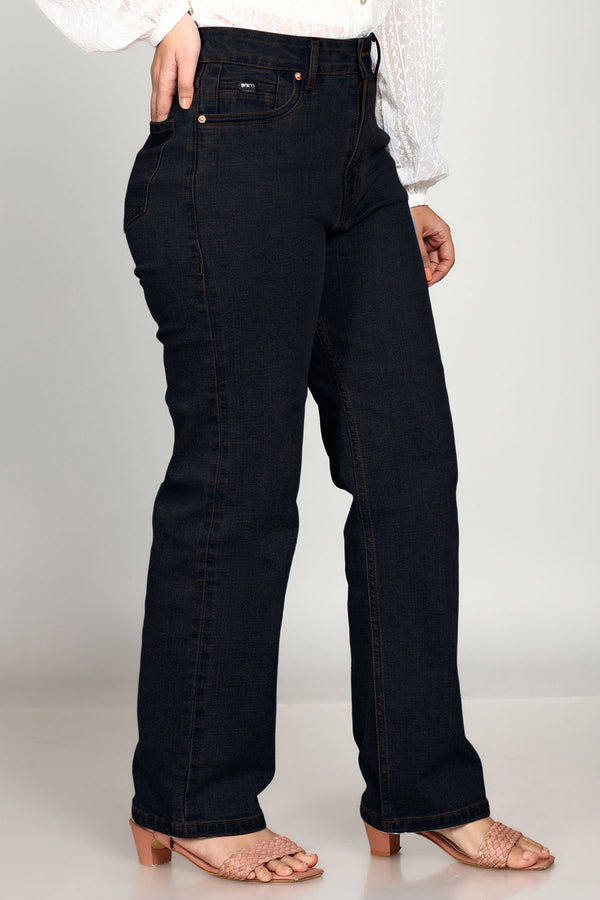 Custom Made Carbon lack Women's Straight Fit Jeans