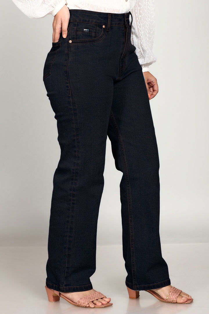 Custom Made Carbon lack Women's Straight Fit Jeans
