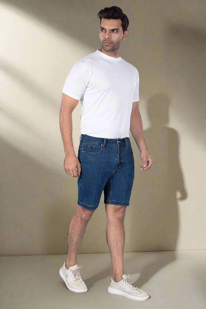 Custom Made Deep Space Blue Mens Denim Shorts 