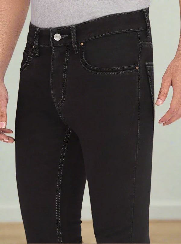 Custom Made Carbon Black Men's Skinny Fit Jeans Pants