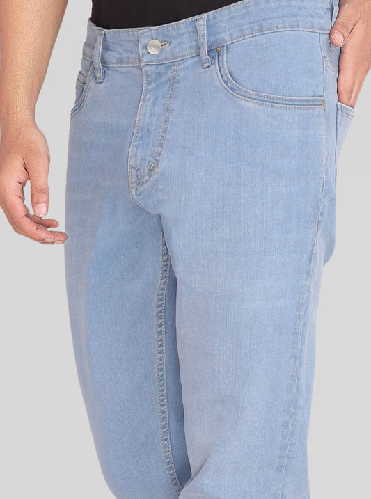 Custom made Glacier Blue Straight Fit Jeans for Men