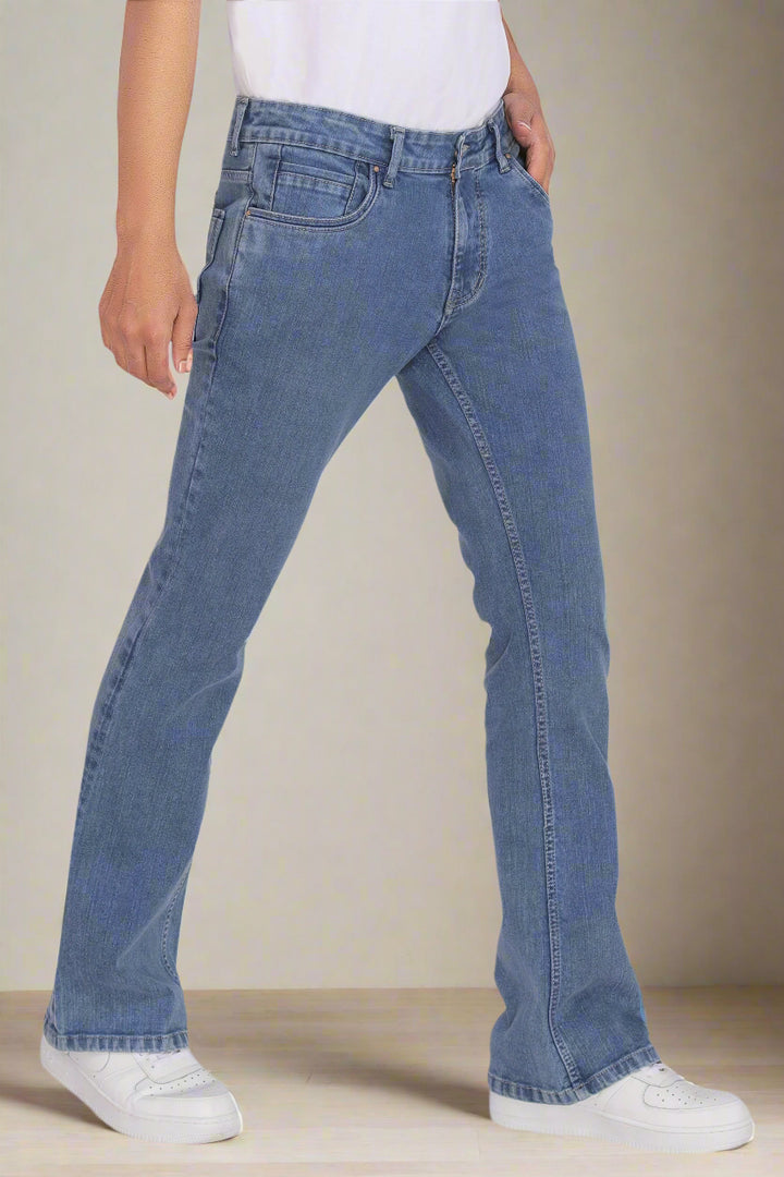 Custom made Mid Blue Mens Bootcut Jeans Pants