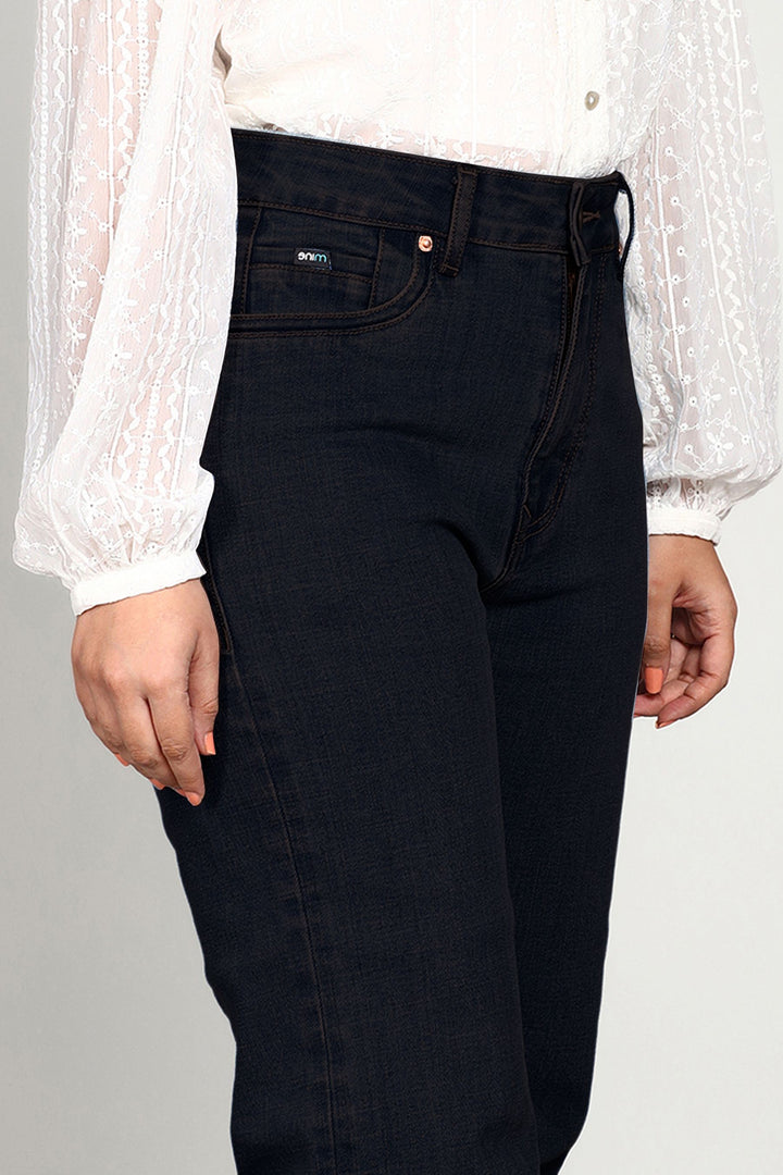 Custom Made Carbon lack Women's Straight Fit Jeans