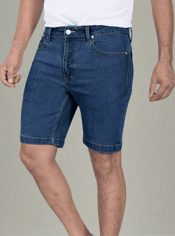 Custom Made Deep Space  Blue Mens Denim Shorts 