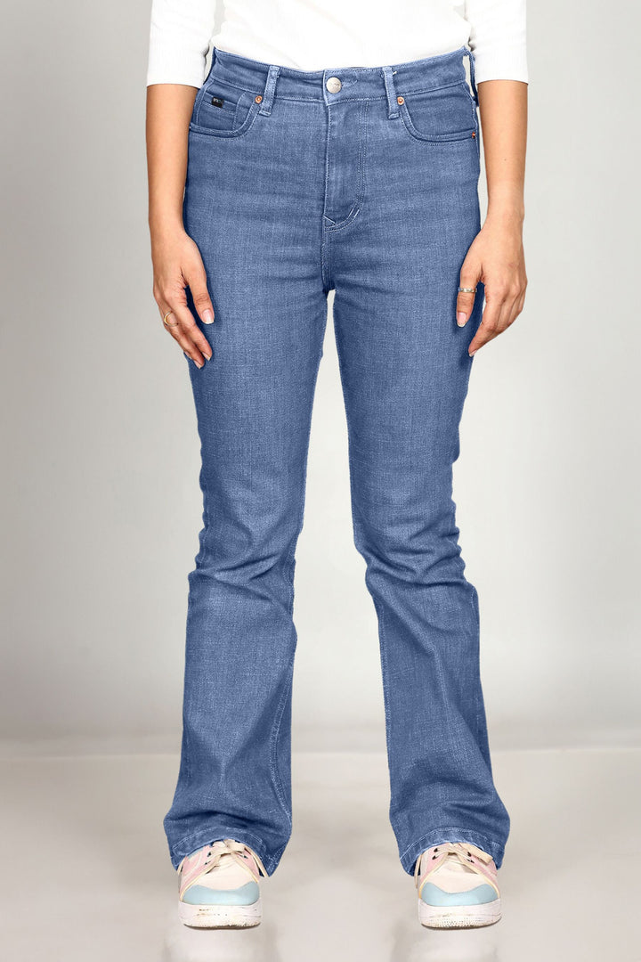 Custom Made Mid Blue Women's Boot Cut Jeans