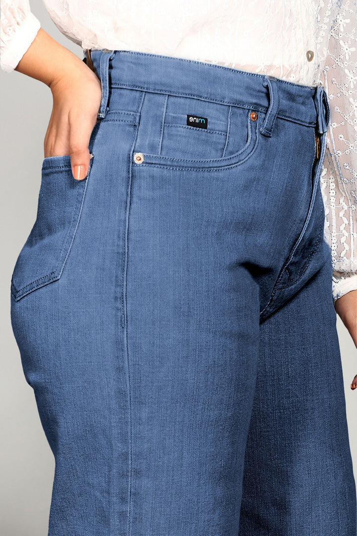 Custom Made Mid Blue Women's Wide Leg Jeans