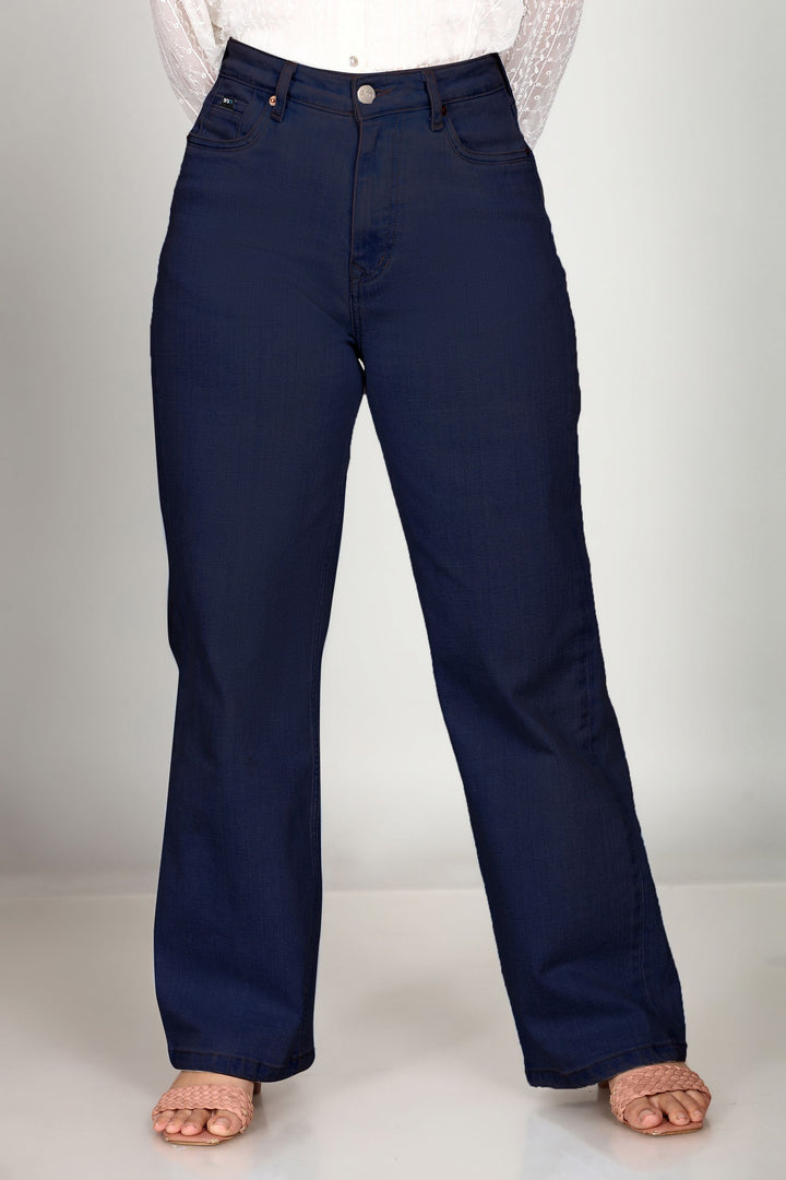 Custom Made Deep Space Blue Women's Wide Leg Jeans