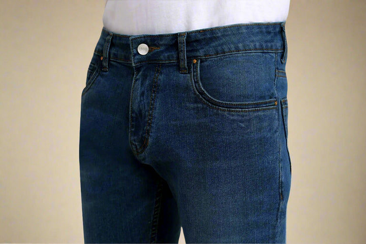 Custom made Deep Space Blue Mens Bootcut Jeans Pants