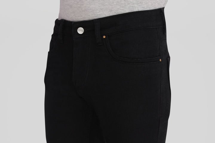 Custom Made Pure Black Men's Skinny Fit Jeans Pants