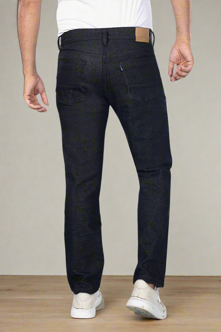 Custom made Carbon Black Straight Fit Jeans Pants for Men