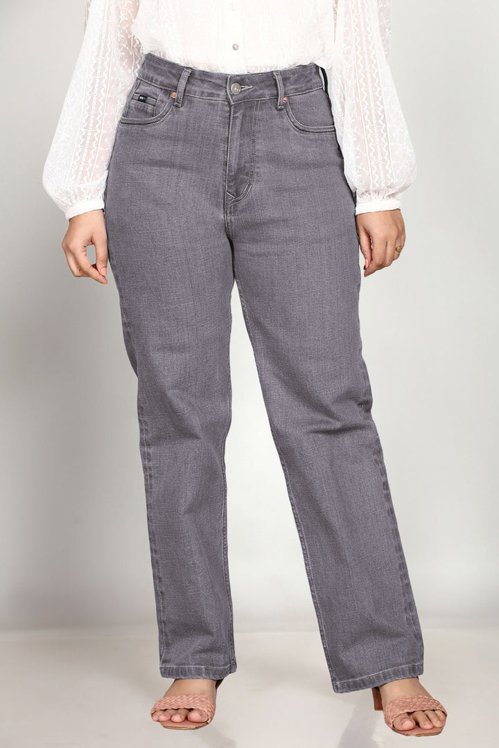 Custom Made Charcoal Women's Straight Fit Jeans