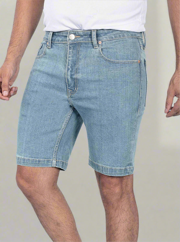 Custom Made Glacier Blue Mens Denim Shorts 