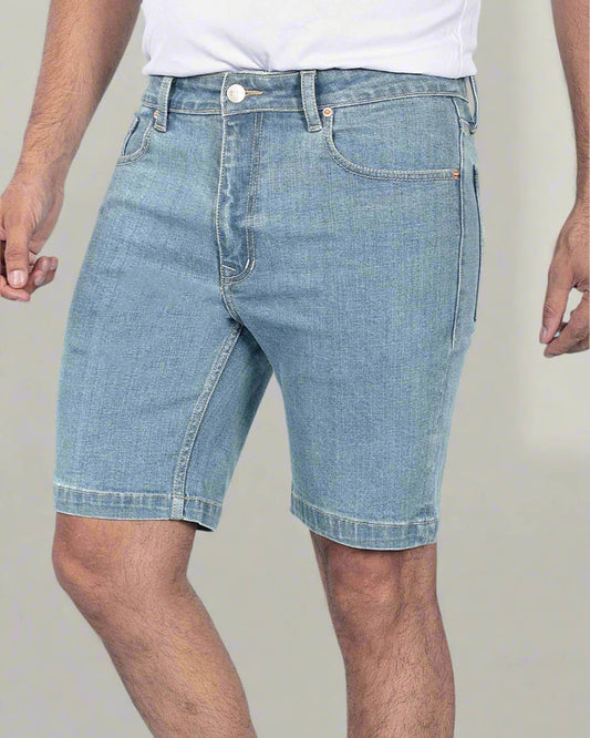 Custom Made Glacier Blue Mens Denim Shorts 