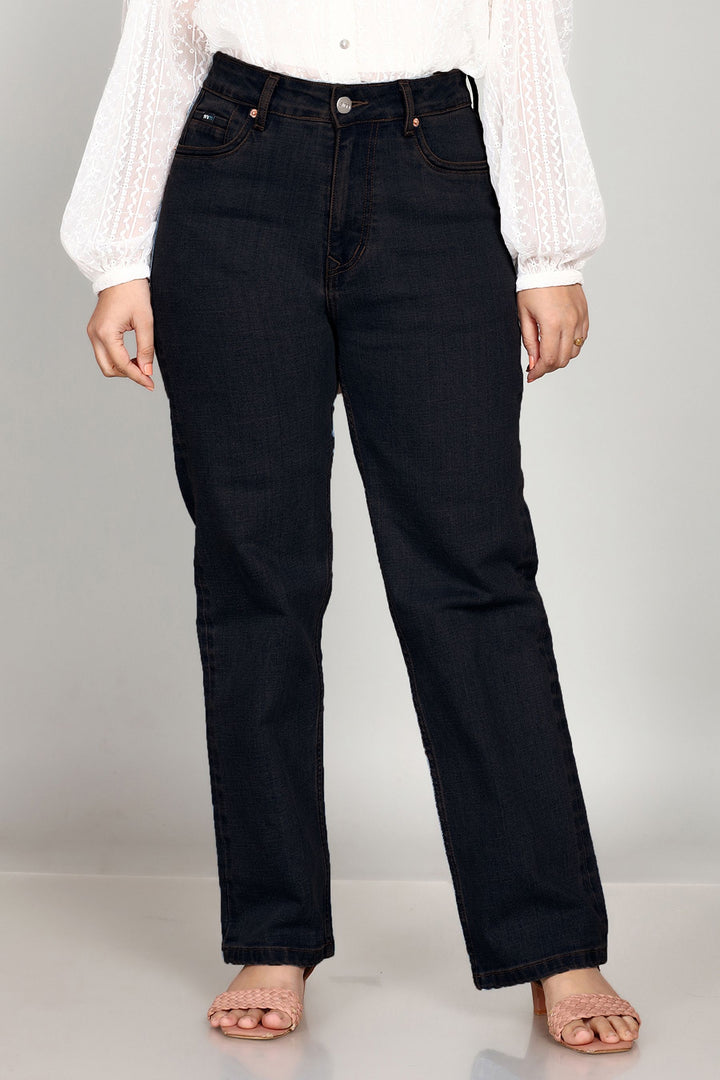 Custom Made Carbon lack Women's Straight Fit Jeans