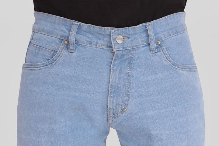 Custom made Glacier Blue Straight Fit Jeans Pants for Men