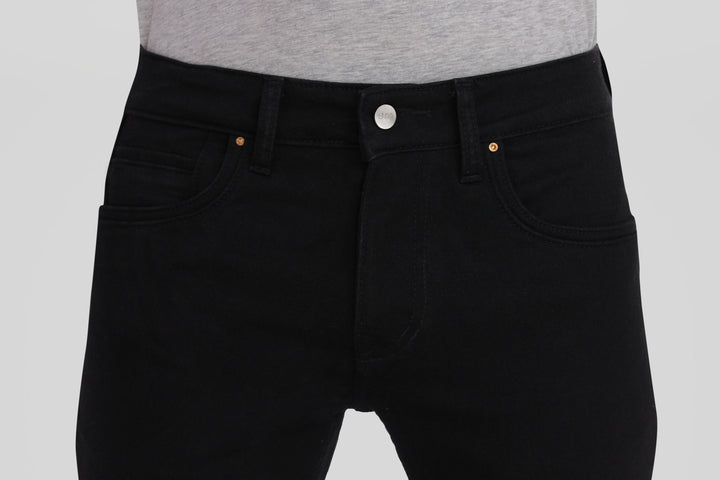 Custom Made Pure Black Men's Skinny Fit Jeans Pants